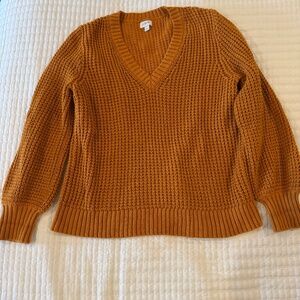 J. Crew Rust V Neck Sweater - 100% Cotton - size L